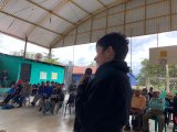 Participando en la asamblea de Occidente realizada en el departamento de Huehuetenango, comunidad de San Lorenzo.